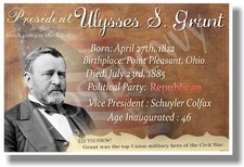 Presidential Series - U.S. President Ulysses S. Grant- New Social Studies Poster