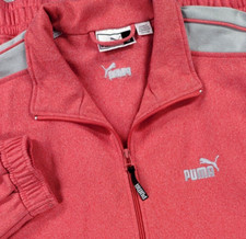 Vtg Puma Track Jacket Sports Full Zip Red Gray Colorblock Long Sleeve Mens Sz m