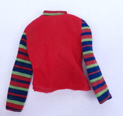 Barbie Get Ups n Go top mod turtle neck red stripe sleeve #3402 Mattel 1973 (V2)