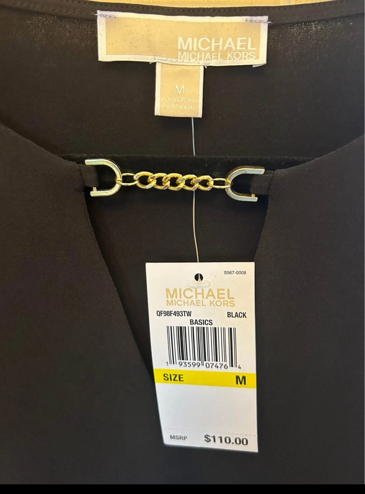 Abito nero Michael Kors nuovo con etichette (festa ufficio data)