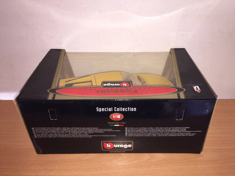 Bburago Burago 1:18 FERRARI TESTAROSSA 1984 GIALLA in Metallo cod. 3019 MIB - Immagine 3 di 3