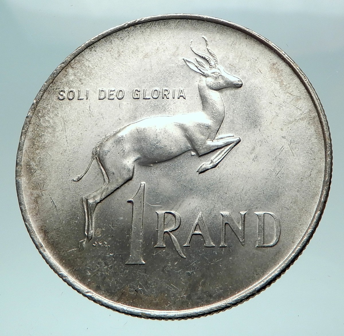 1966 SOUTH AFRICA Founder Jan van Riebeeck & Deer Silver 1 Rand