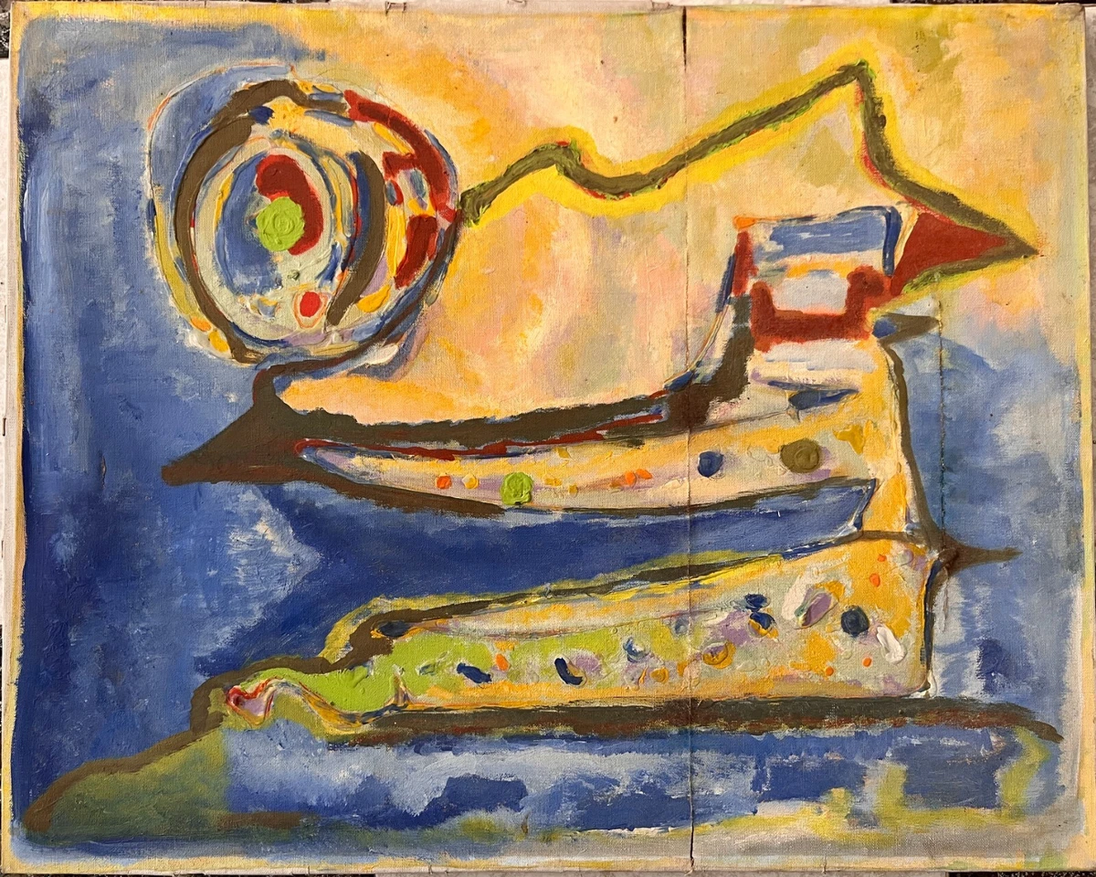 mixed technique on canvas, unsigned, abstraction. 1960-70