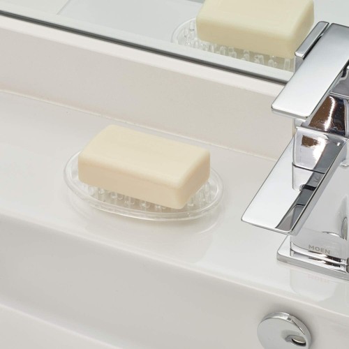 iDesign Plastic Soap Saver, Holder Tray for Bathroom Counter, Shower, Kitchen - Picture 3 of 4