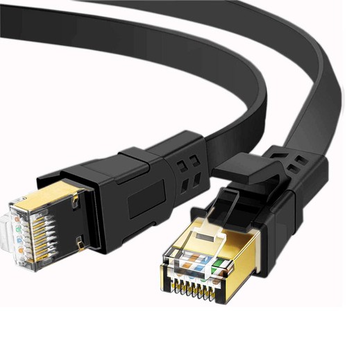 RJ45 CAT8 NETWORK CABLE FLAT SHIELDED ETHERNET LAN HIGH SPEED 2000MHz 40GBPS LOT - Afbeelding 12 van 22