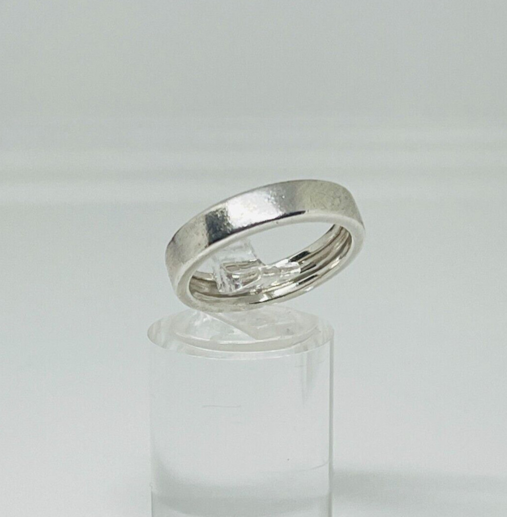Fabulous Solid Flat Band Ring 925 Silver Size N1/… - image 3