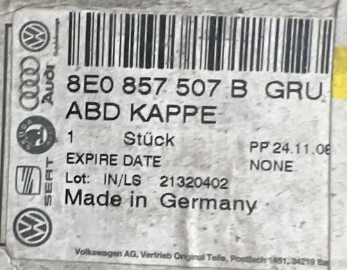 Original Audi A3 A4 A6 mirror cap left grey primed 8E0857507B - Picture 8 of 8