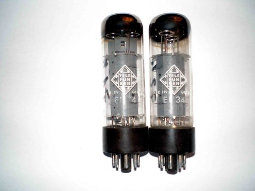 2 Telefunken EL34 6CA7 Radio/Audio Tubes, Good tested Double Getter