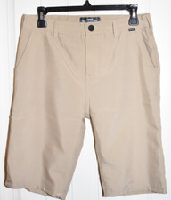 BOYS HURLEY REGULAR FIT "NIKE DRI FIT" 2 WAY STRETCH KHAKI SHORTS SIZE 18 60