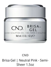 CND Brisa Gel Neutral Pink-Semi-Sheer Hard Sculpting Gel 1.5oz