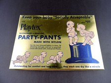 Vintage 1950s Playtex Baby Girls Party Pants White Mid Century Diaper Cover NOS