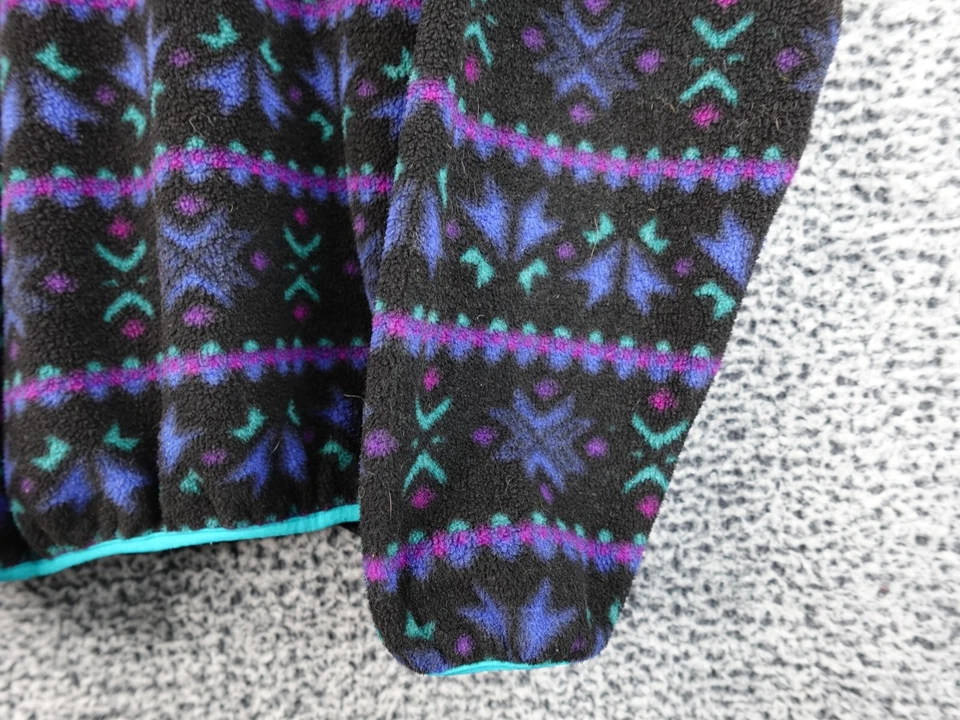 Jaqueta de Feijão Vintage LL Juventude X-Grande Preta Azul Asteca Floco de Neve Lã - Imagem 4 de 4