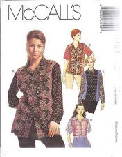 8464 Vintage McCalls SEWING Pattern Misses Loose Shirt Button UNCUT OOP NEW FF