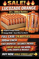 Lucozade Energy Orange Sparkling Energy Drink Powered By Glucose, 24x380ml