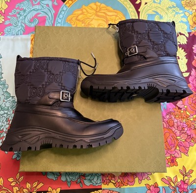 New  Gucci GG Monogram Boots Leather/Nylon G 8.5 US 9 Orig. $1140 New Authentic Gucci GG Monogram Boots Nylon G 8.5 US 9 | eBay main image 3
