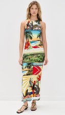 NWT Alice + Olivia Pania in Island Dreams Jersey Racerback Maxi Dress 8