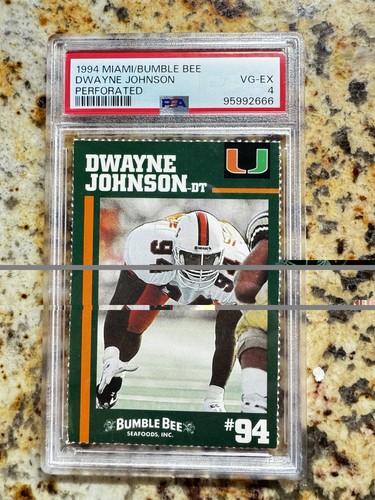 1994 Miami Bumble Bee Dwayne Johnson The Rock Rookie RC PSA 4