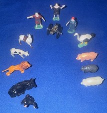 Lot of 12 Vintage Britains Farm Figurines Farmer and Animals  Cannon