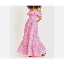 LoveShackFancy Tara Floral Off-Shoulder Maxi Dress Size 2