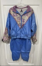 Vintage Active Exposure Womens Track Suit Sz M Jacket And Pants Full Zip