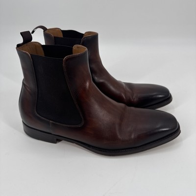 Saks Fifth Avenue by Magnanni Brown 12795 Leather Chelsea Boot Mens 8.5 M