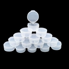 Zfyoung 50 Clear Plastic Round Jars with Snap Lids, 5ml