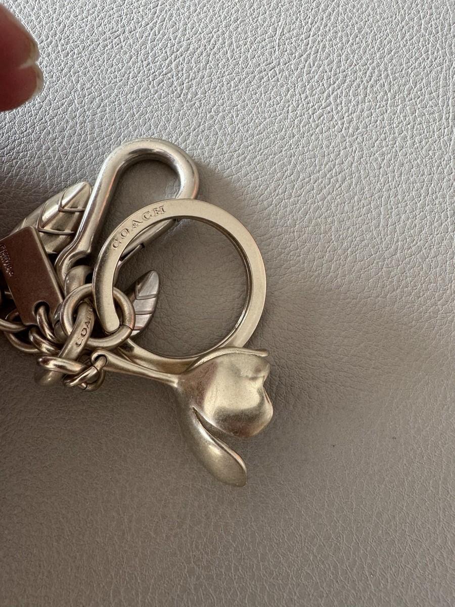 Coach Tea Rose Bag Charm Key Ring Fob | eBay