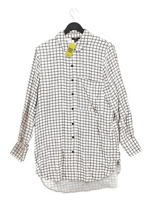 Aligne Damen Shirt UK 10 creme kariert 100% andere Langarm Kragen Basic