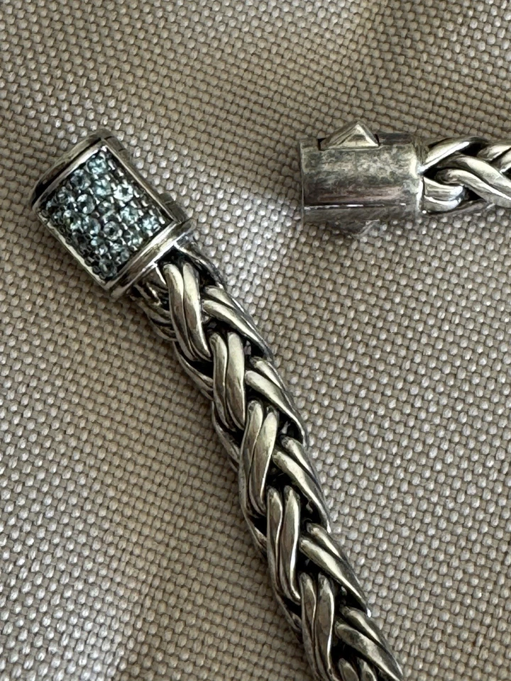 JOHN HARDY STERLING SILVER 925 BLUE TOPAZ WEAVE BRACELET - Image 2 of 4