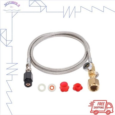 CO2 Tank Adapter with 60'' Hose, Gauge & Valve, CGA320 to TR21 4