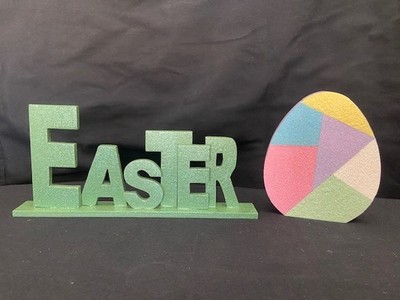 Easter Decorations - Easter Word and Patchwork Egg - Handmade