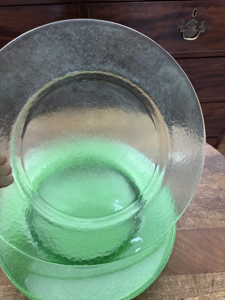 "Juego de 8 cargadores de vidrio verde vintage para vacaciones Acción de Gracias Navidad 13""" Foto 2 de 4