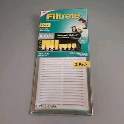 Allergen Reduction HEPA Air Purifier Replacement Filter, 2 Pack Filtrete A/D/H 