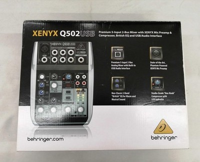 Behringer Xenyx Q502USB 5-Input Mixer Audio Interface XENYX Preamp Compressor