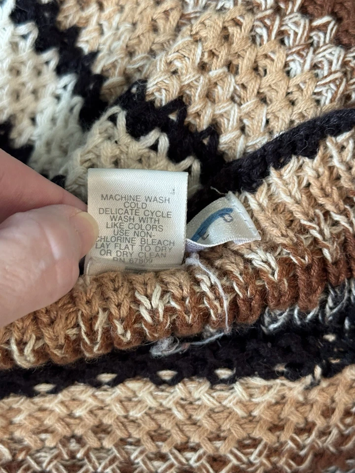 Vintage The Limited Women’s Small Brown Stripe Sweater Cabin Winter Layering - Image 4 of 4