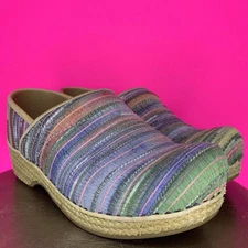 Dansko Professional Jute Artisan Weave Colorful Clog Sz 38