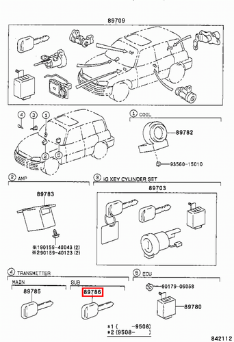 Genuine Corolla ZZE123 ZZE122 ZZE121 Transmitter Transponder Key Sub Uncut - Picture 16 of 20