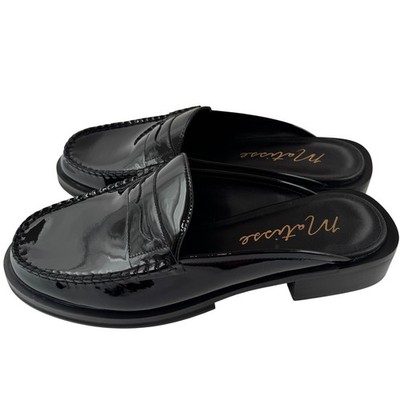 Matisse Tasha Penny Loafer Mule Patent Leather Preppy Womens 9M Black Slip On