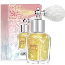Gold Hair Body Glitter Spray Loose Sparkle Powder Highlighter Festival Rave
