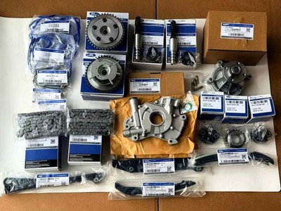 For OEM Ford 5.4L Timing Chain Kit Cam Phaser Gaskets Solenoid Water Oil Pump