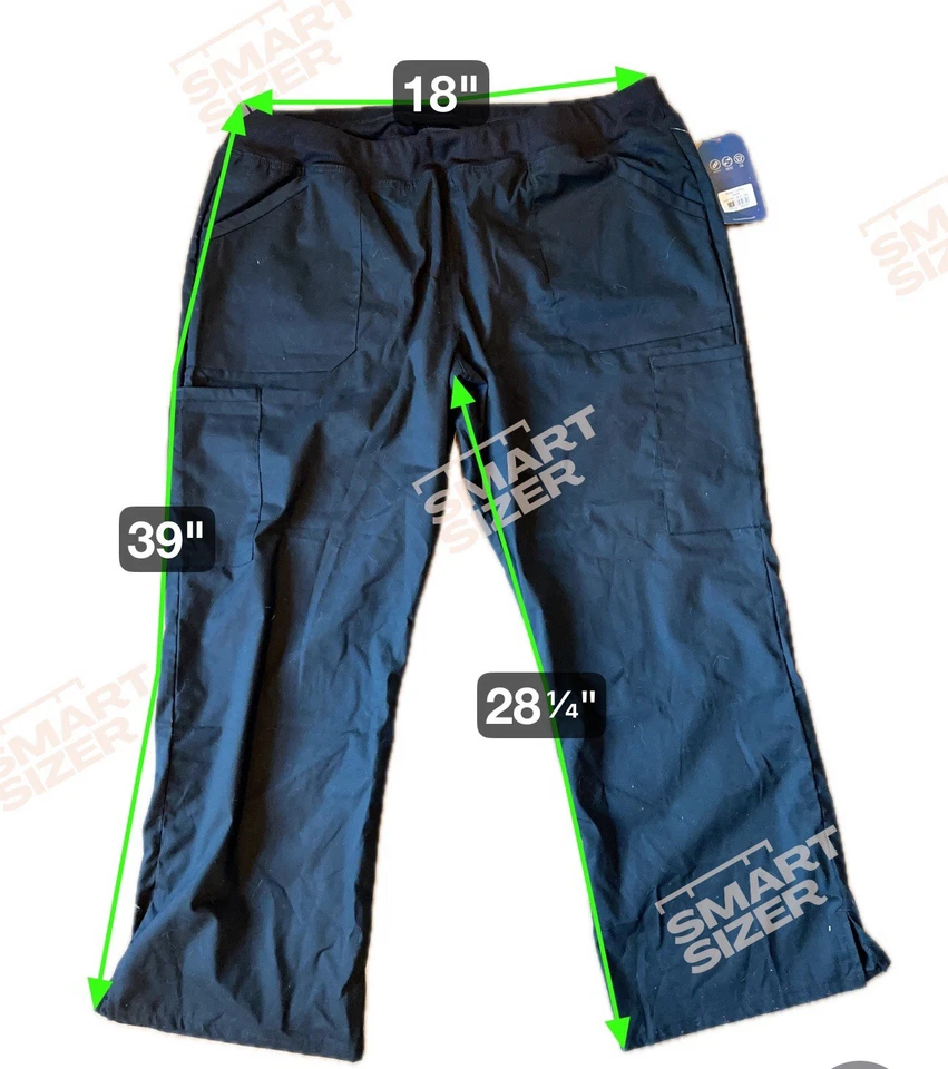 Pantalón Cherokee Workwear 2X Exfoliante Tiro Medio Pierna Recta Carga Pequeño Negro Nuevo Foto 3 de 4