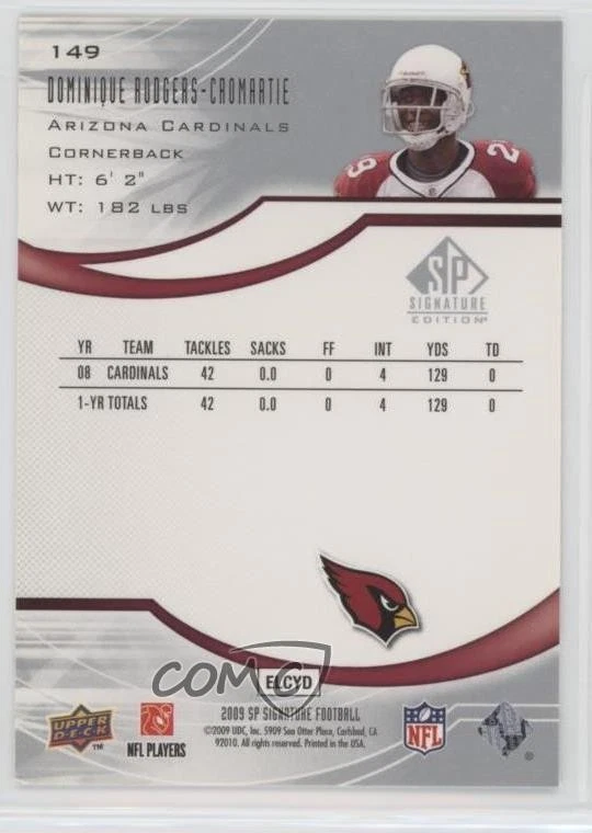 2009 SP Signature Edition Dominique Rodgers-Cromartie #149 - Image 2 of 2