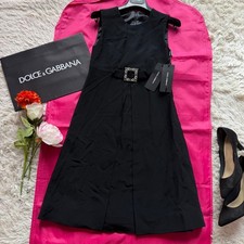 Dolce&Gabbana Dress Knee Length Black with Jewel Accents Size S 89cm