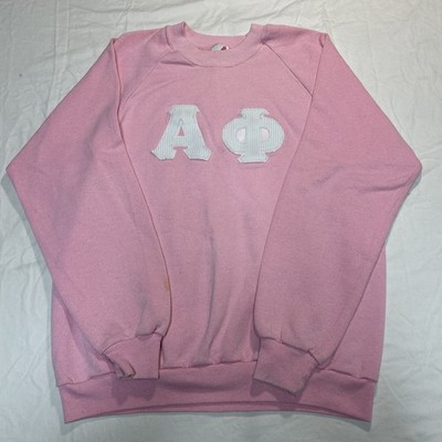 Vintage Alpha Phi Crewneck L Pink Jerzees Sorority Fraternity