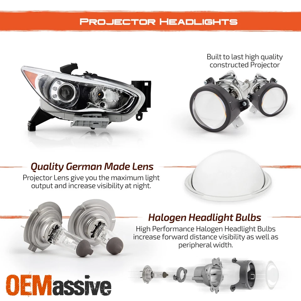 Fit 2013 Infiniti Jx35 / 14-15 QX60 OE HID Model Projector LED Headlights Right - Image 4 of 4