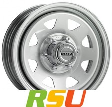 Dotz Pharao silver (ohne Nabenbecher) 6x15" ET45 LK5 139.7 ML 110 Stahlfelgen...