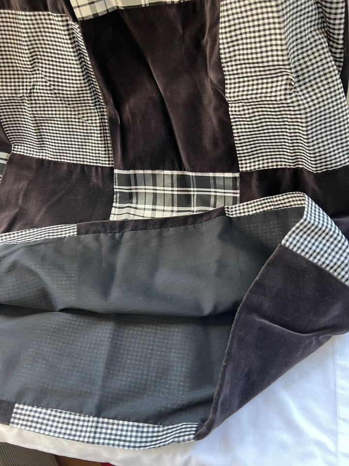 Falda Vintage 'Clothes Horse' Años 60 70 Formal Algodón Terciopelo Cuadros Maxi Boho Foto 3 de 4