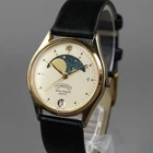 VINCENT Moon Phase Vintage SJ-1101 Men's Watch Gold 31mm New Battery New Band