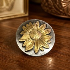1.5  Round Concho Two Tone Antique Gunmetal  Brass  Screw Back 