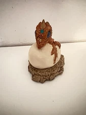 Windstone Editions ~ 1984 ~ Brown Hatching Baby Dragon Figurine ~ Pena